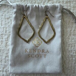 Kendra Scott Drop Earrings Brass OS Gold Sophia Open Frame Filigree Textured